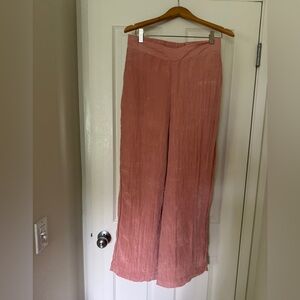 HOUSE OF HARLOW Women Elastic Hi-Rise Crinkled Wide Leg Pants